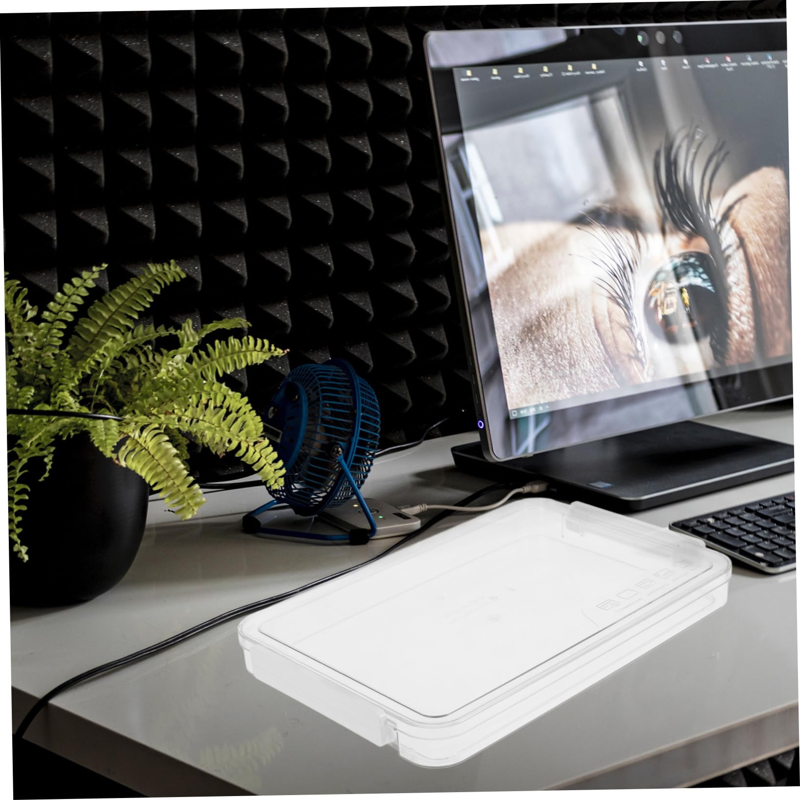 DOITOOL Caja de Archivo Transparente con Tapa 2 Piezas Blanco Pet Abs