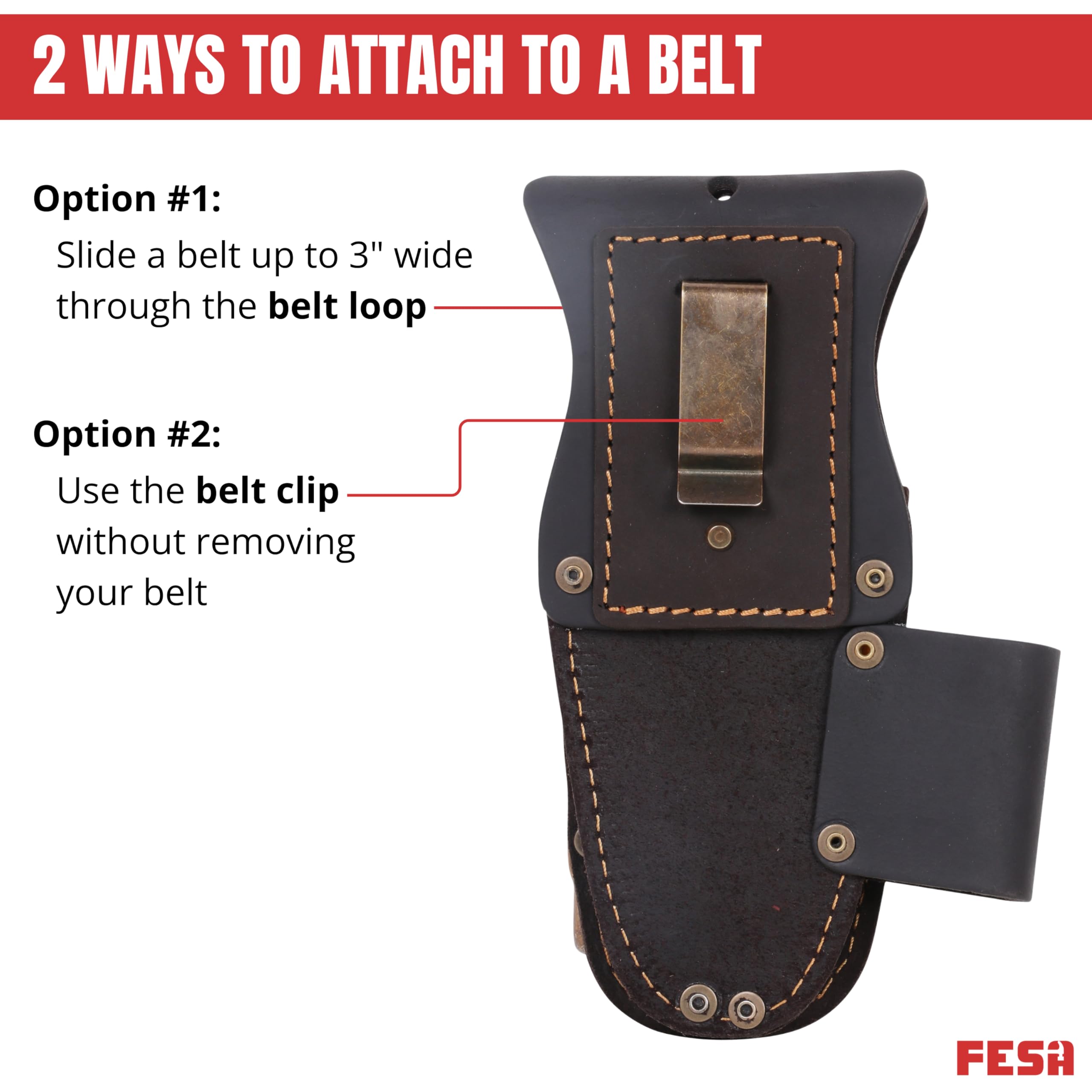 FESA Cintura portautensili per martello, multitool, pinze e martelli, con tasche per punte da trapano o pennarelli, custodia resistente per piccoli attrezzi per falegnami, clip su qualsiasi cintura
