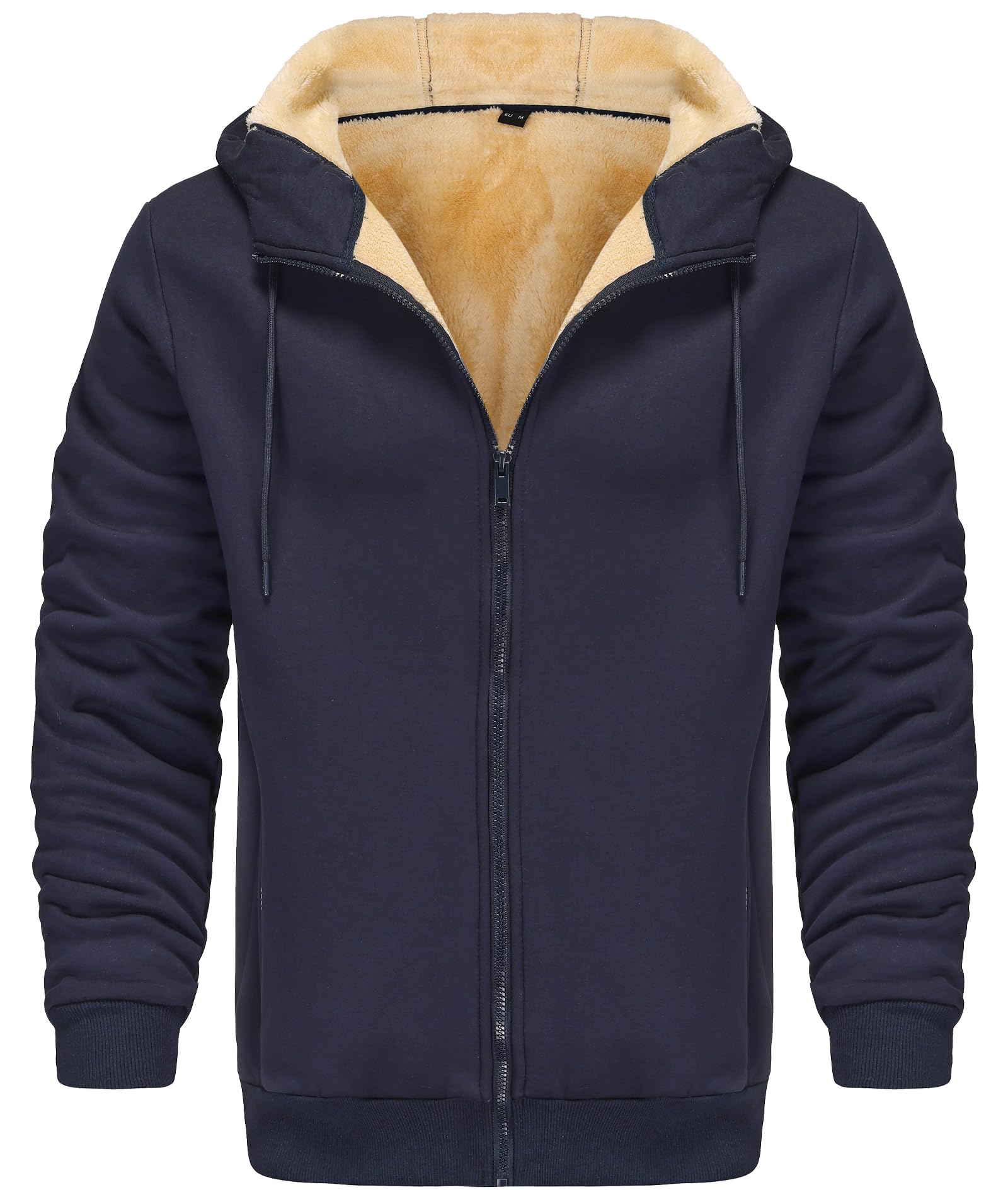 Djtnzdm Felpa con Cappuccio e Zip Uomo Inverno Felpa in Pile Caldo Casual Hoodie con Cerniera Uomo Tasche Giacca Termica con Zip