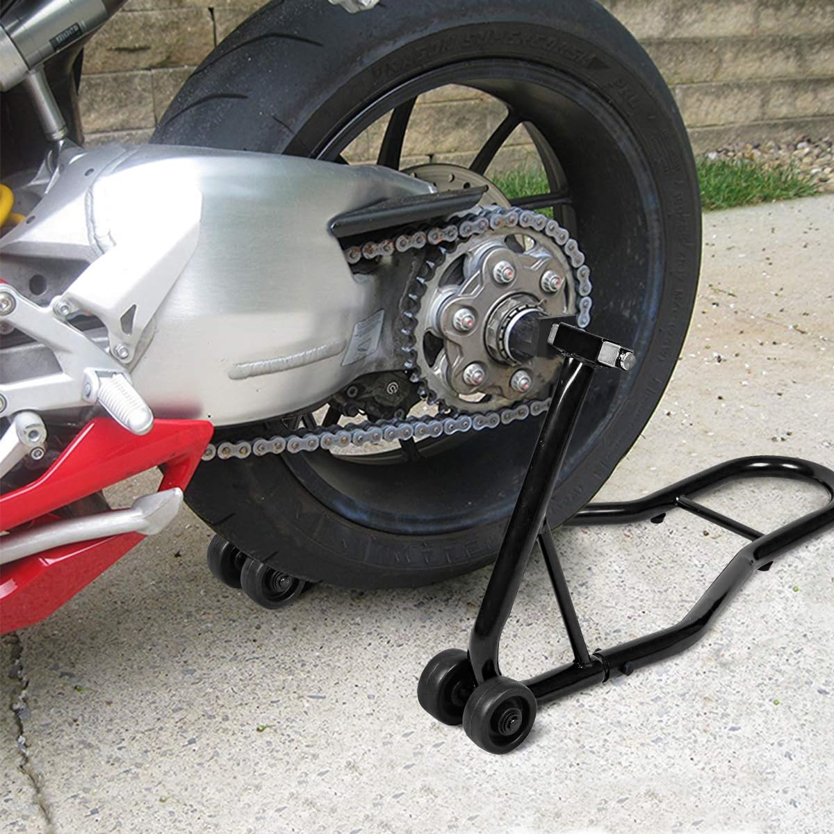 SOARS Béquille Atelier Moto 80 X 50 X 40 CM, Charge 400 KG (Noir)