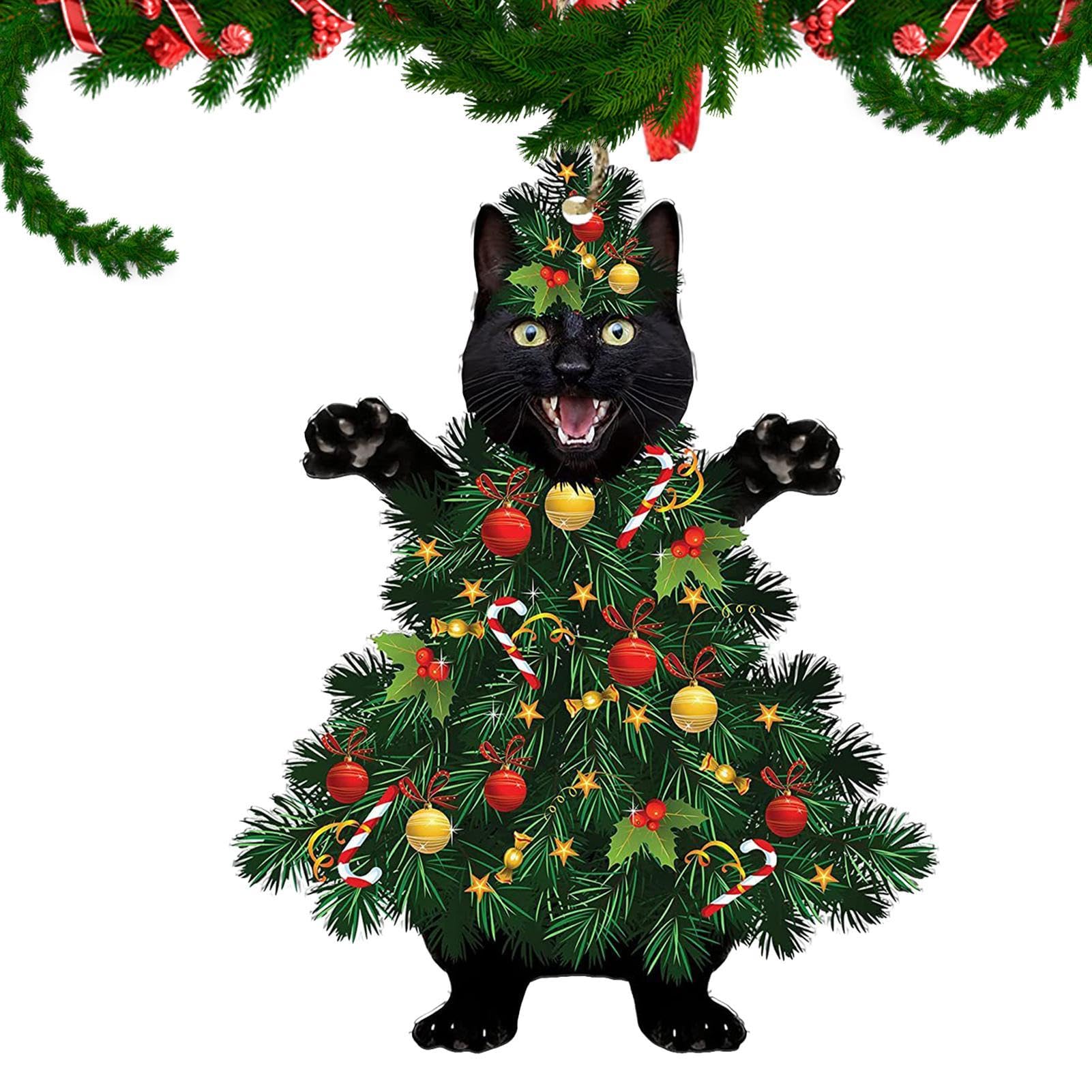 Amazon.co.jp: クリスマスツリー用の猫の飾り - おもしろいアクリル製