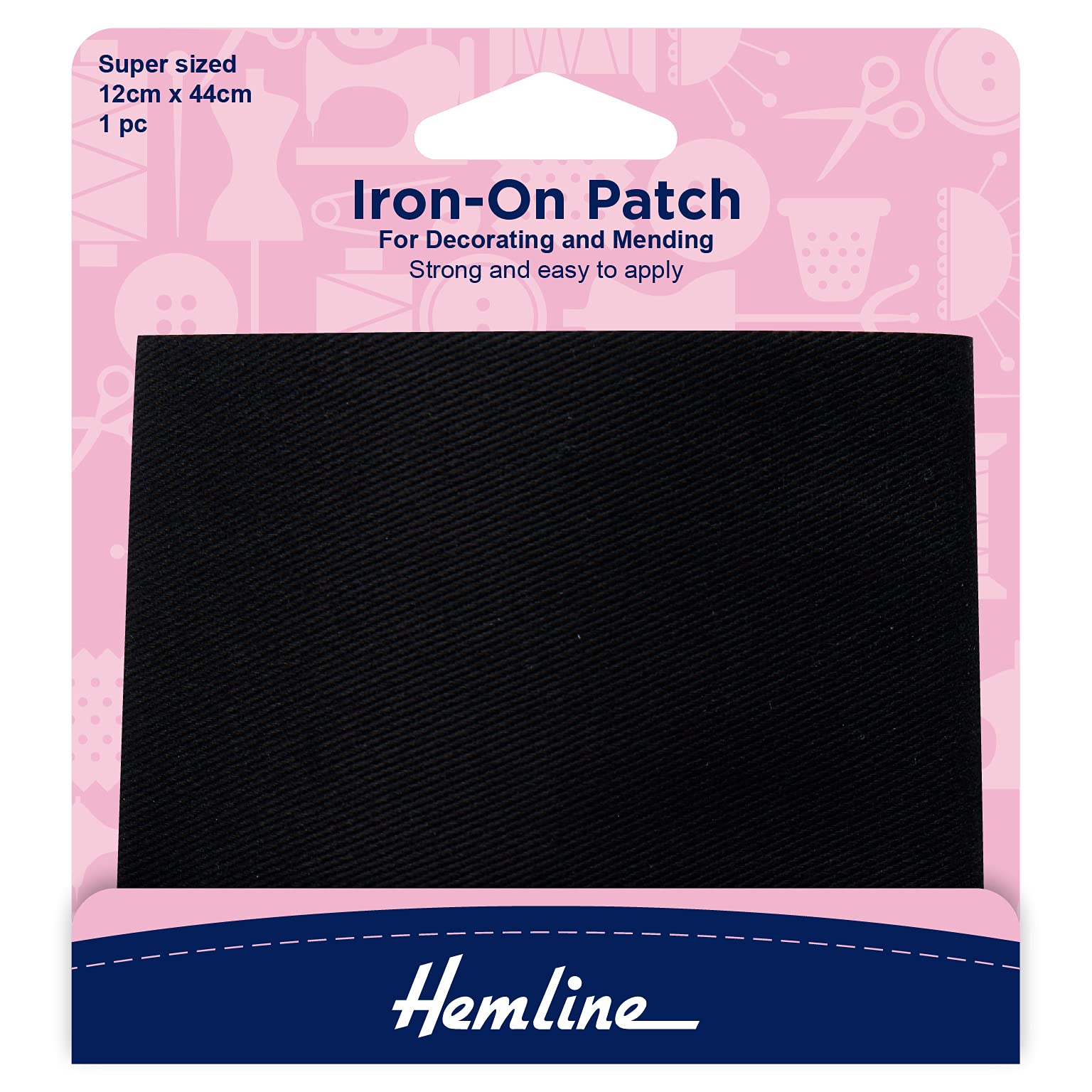 Minerva Repair Fabric Black Iron Hemline H690lblk