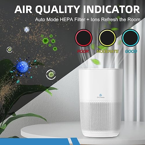 Miniatura 7 de Purificadores de aire para el hogar, filtro HEPA H13 ionizadores de aire para sala de estar, control de voz, purificador de aire WiFi inteligente