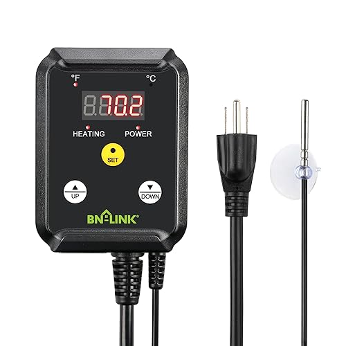 BN-LINK Reptile Thermostat Temperature Controller, Digital Heat Mat Thermostat for Seed Starting, Plant Germination, Greenhouse, Incubator, Brooder, Brewing, Reptiles Tank,40-108°F, 1000W, ETL Listed - Thermostat Only