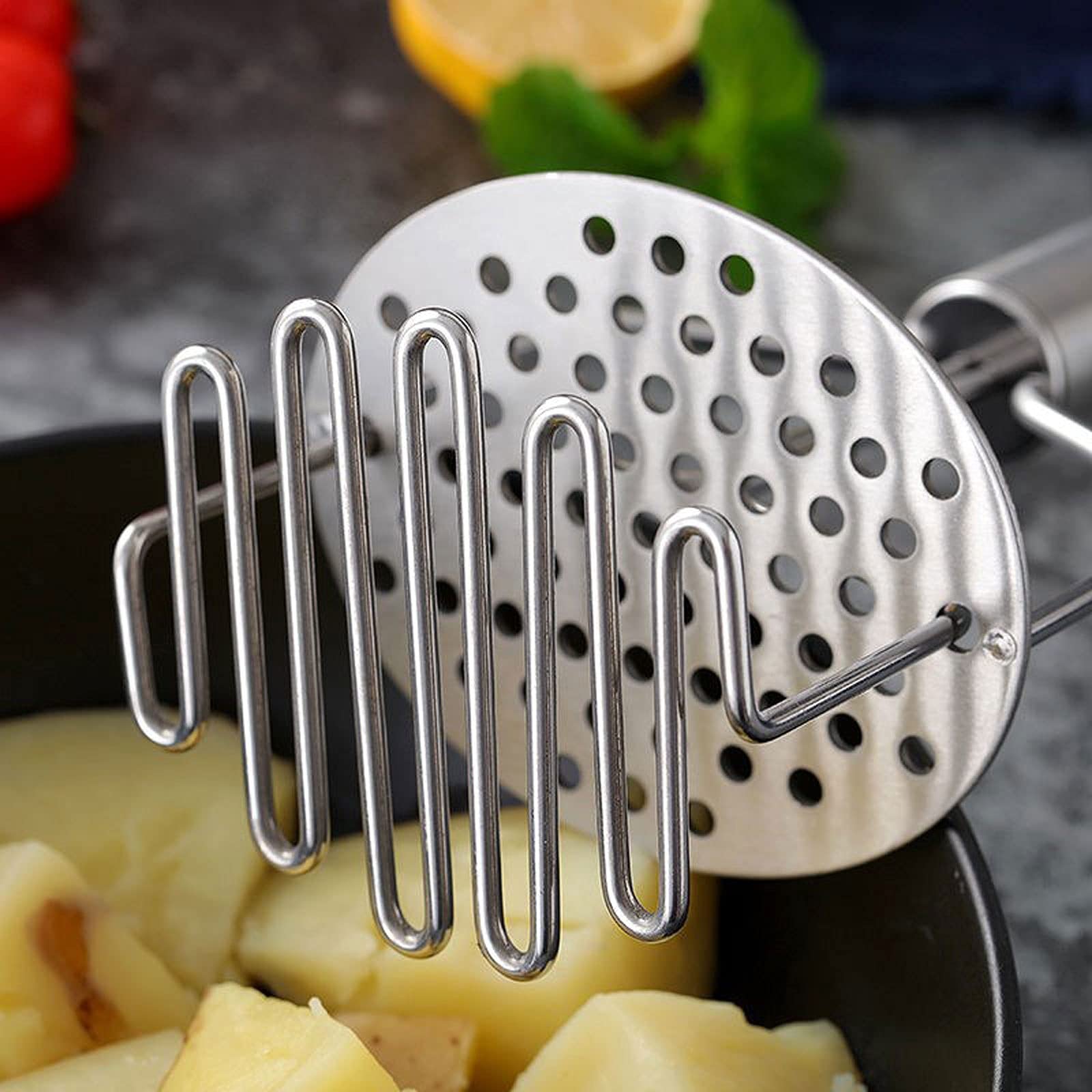 Schiacciapatate Schiacciapatate Ricer in Acciaio Inossidabile Doppia pressa per purea di Cibo Pressa Manuale Ricer per Patate Alimenti per Verdure Utensile da Cucina