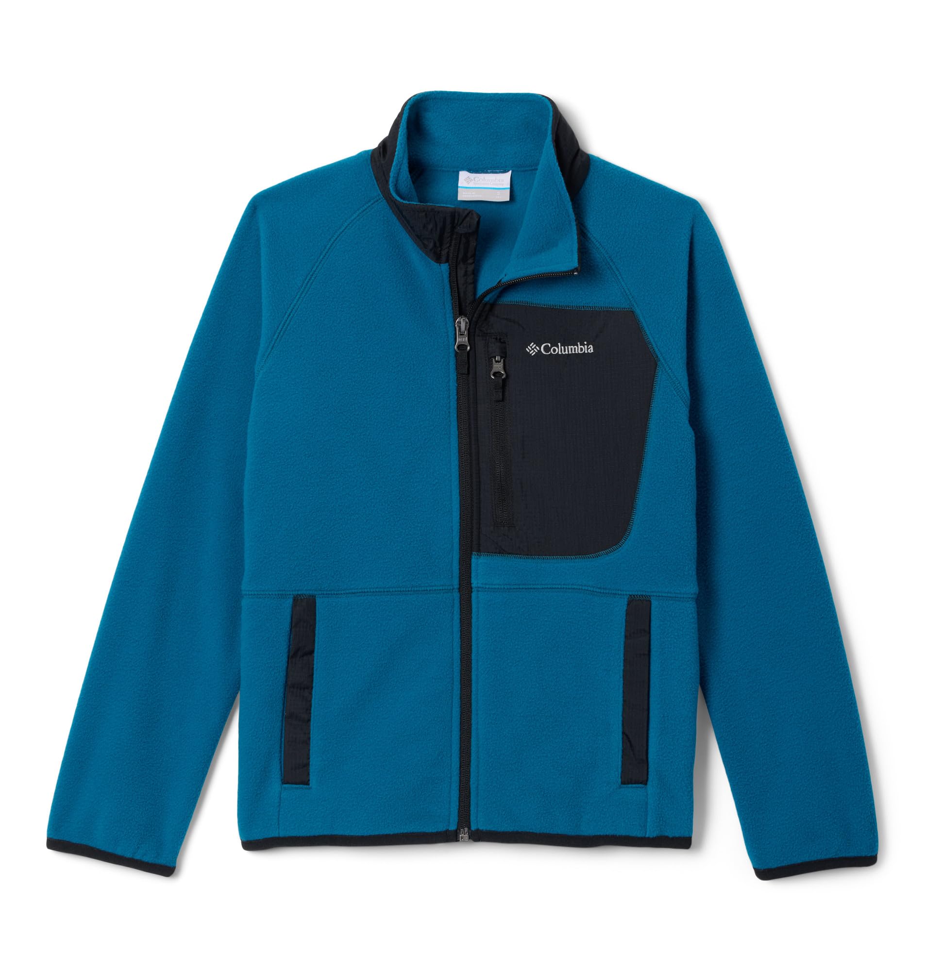 Columbia Youth Fast Trek 5 Full Zip, Full Zip Fleece Jacket, Phoenix Blue/Black, X-Large