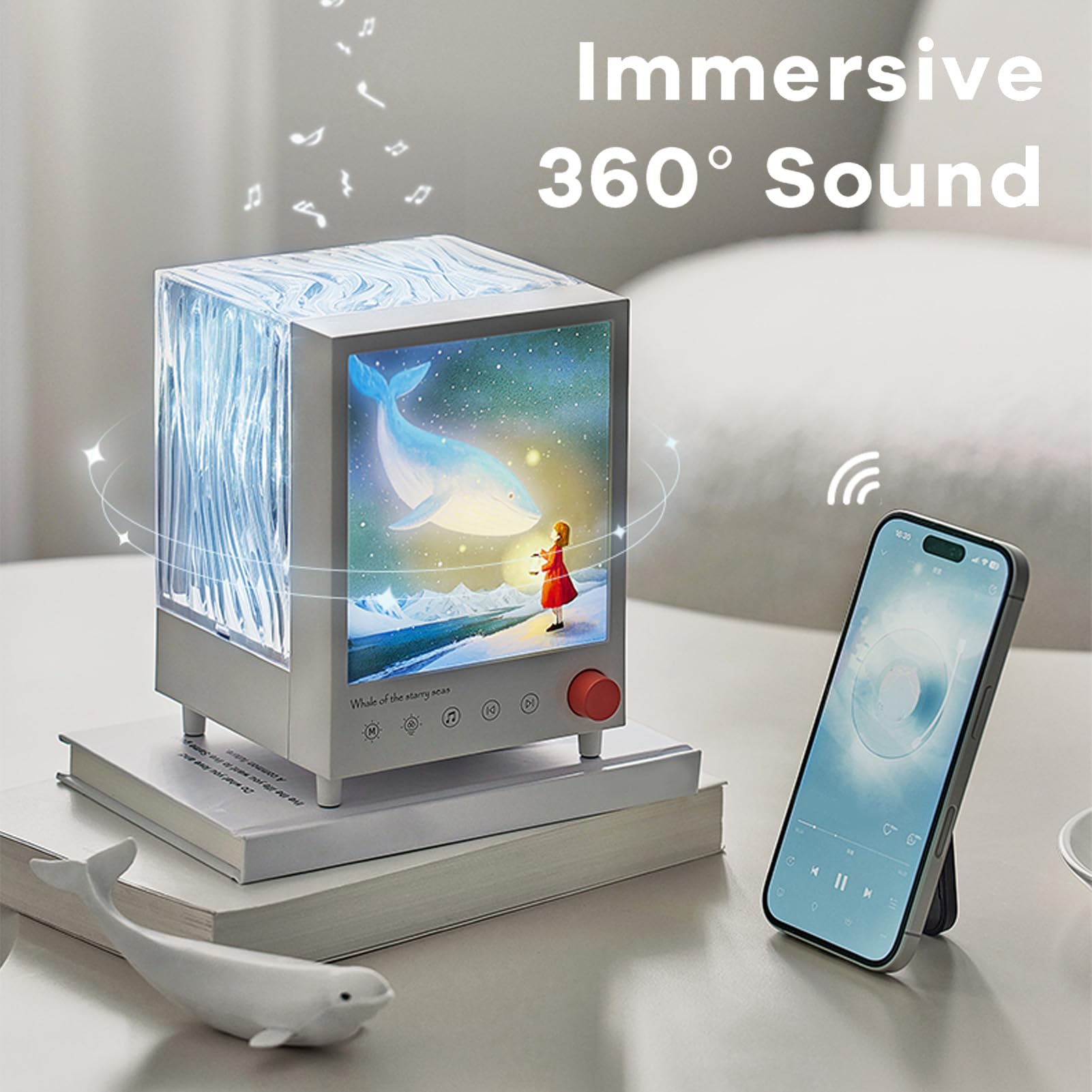 Topiky Proiettore dell' Boreale con, Proiettore di Luce Notturna, Macchina per il Rumore Bianco 3 in 1, Altoparlante Bluetooth V5.3 con Timer di Spegnimento, Telecomando, Ambient Star