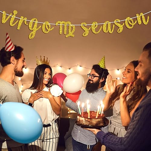 Miniatura 3 de Cartel de la temporada de Virgo, letrero de feliz cumpleaños de Virgo, gran energía Virgo, 12 suministros de decoración de fiesta de cumpleaños con