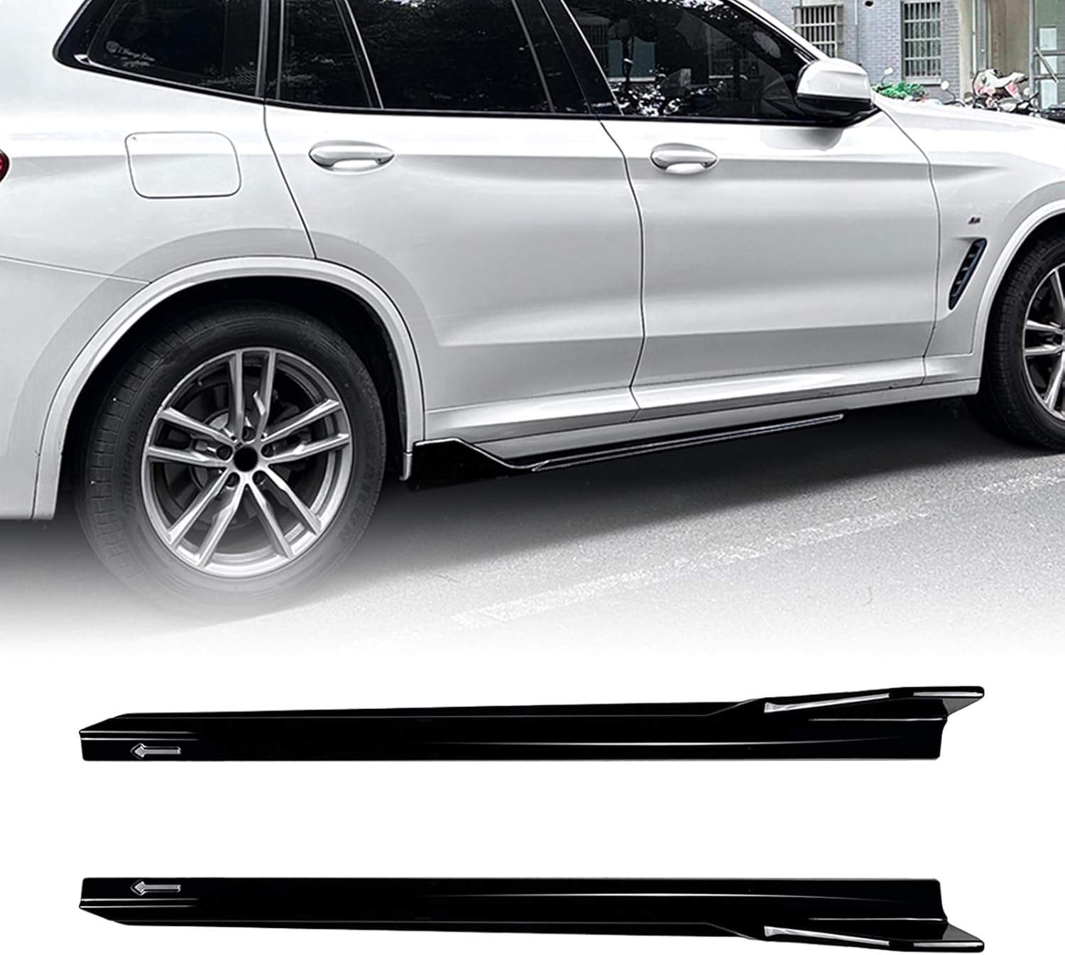 Side Skirt Extension for BMW X3 X4 G01 G02 M Sport 2018-2024 Black