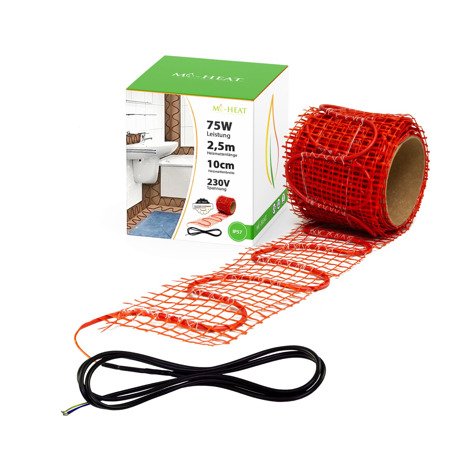 Mi-Heat Schimmelstop Heizmatte Schimmelentferner 10x250cm 75 Watt zum Einspachteln und Verputzen