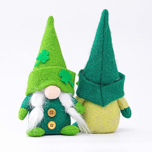 Miniatura 3 de Gnomos de felpa del día de San Patricio juego de 2 decoraciones del día de San Patricio regalos de gnomos hechos a mano adornos de gnomo irlandés