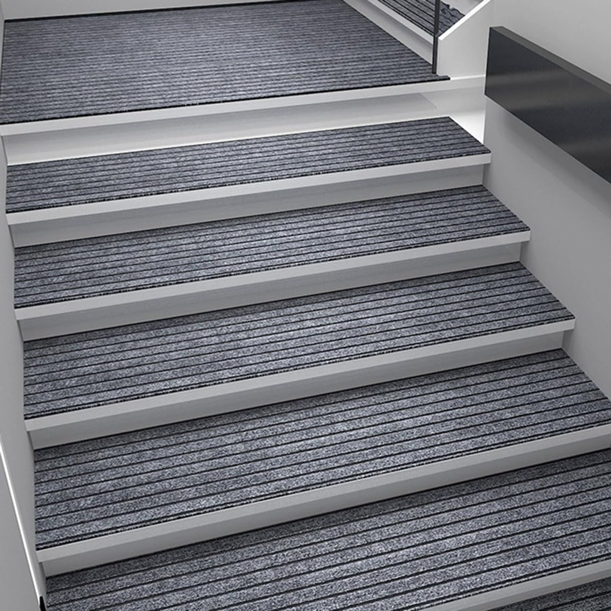 Alfombrillas de interior lavables antideslizantes grises alfombras escaleras 26x75cm