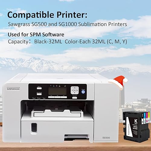 Miniatura 2 de YOUEXPERT SG500 SG1000 - Cartucho de tinta de sublimación compatible con impresoras Sawgrass Virtuoso SG500 SG1000 con chip actualizado (1 negro, 1