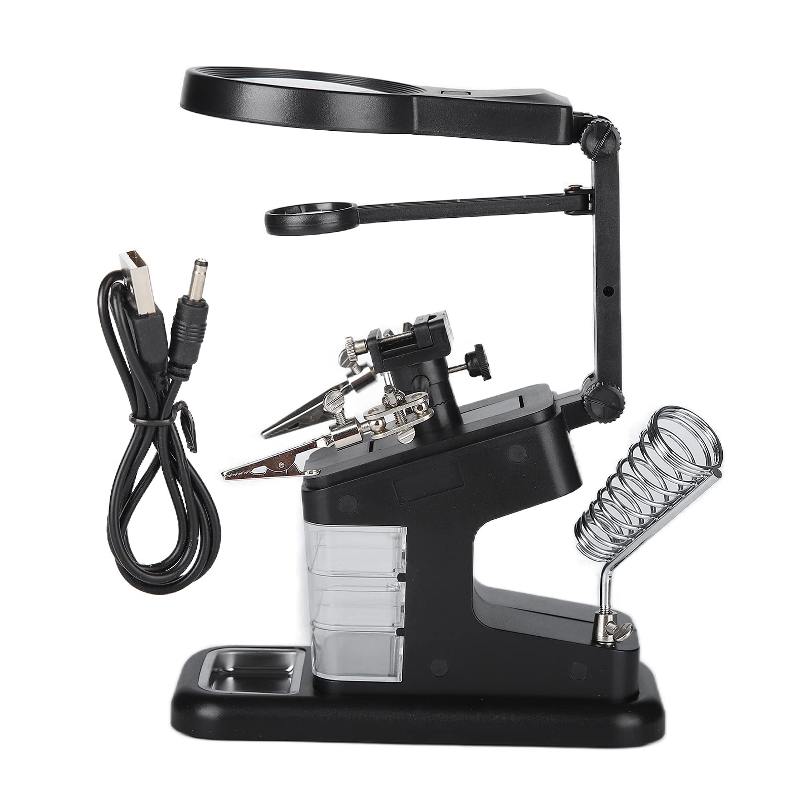 Lupa de escritorio TH-7026 evita fallos en soldaduras con luz LED y aumento triple