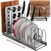 Vista 20 de Better Things Home 14+ Dual Pan and Pot Lid Organizer Rack Set for Cabinet - Includes 1 Large Rack & 1 Compact Rack for Bakeware, Lids & Pans
