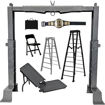 Deluxe Grab The Gear Adjustable Playset with Accessories for Wrestling Action Figures