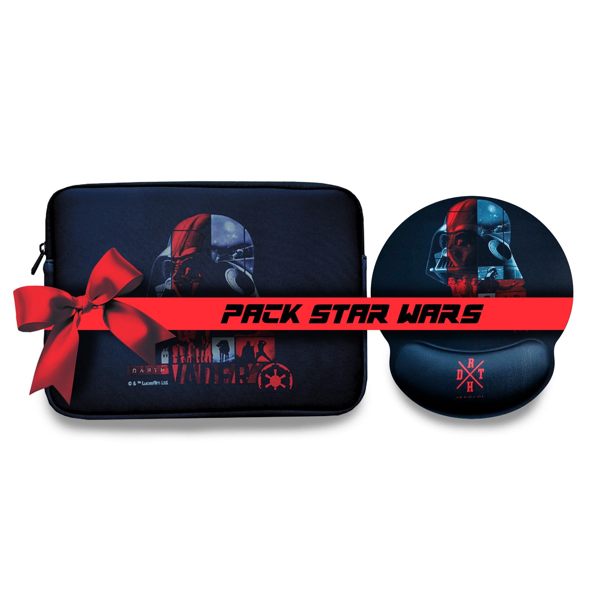 WONDEE Star Wars Gifts Pack, Universal Case 11" Tablets/iPad + Ergonomic Mouse Pad by Darth Vader - Original Gifts Darth Vader Fans, Star Wars Official Merchandise