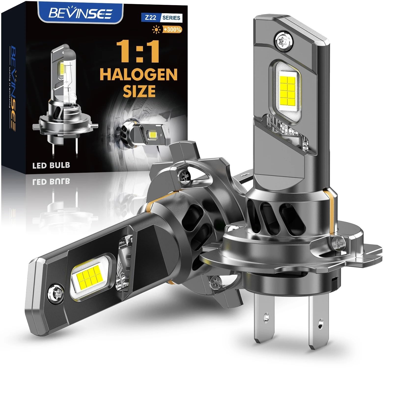 Ampoules de phares LED H7 CANBUS 70W 10000LM 1:1, Mini Phare de Voiture Turbo, Lampes à Diode Automatique adaptées for V|W 6000K 12V Z22
