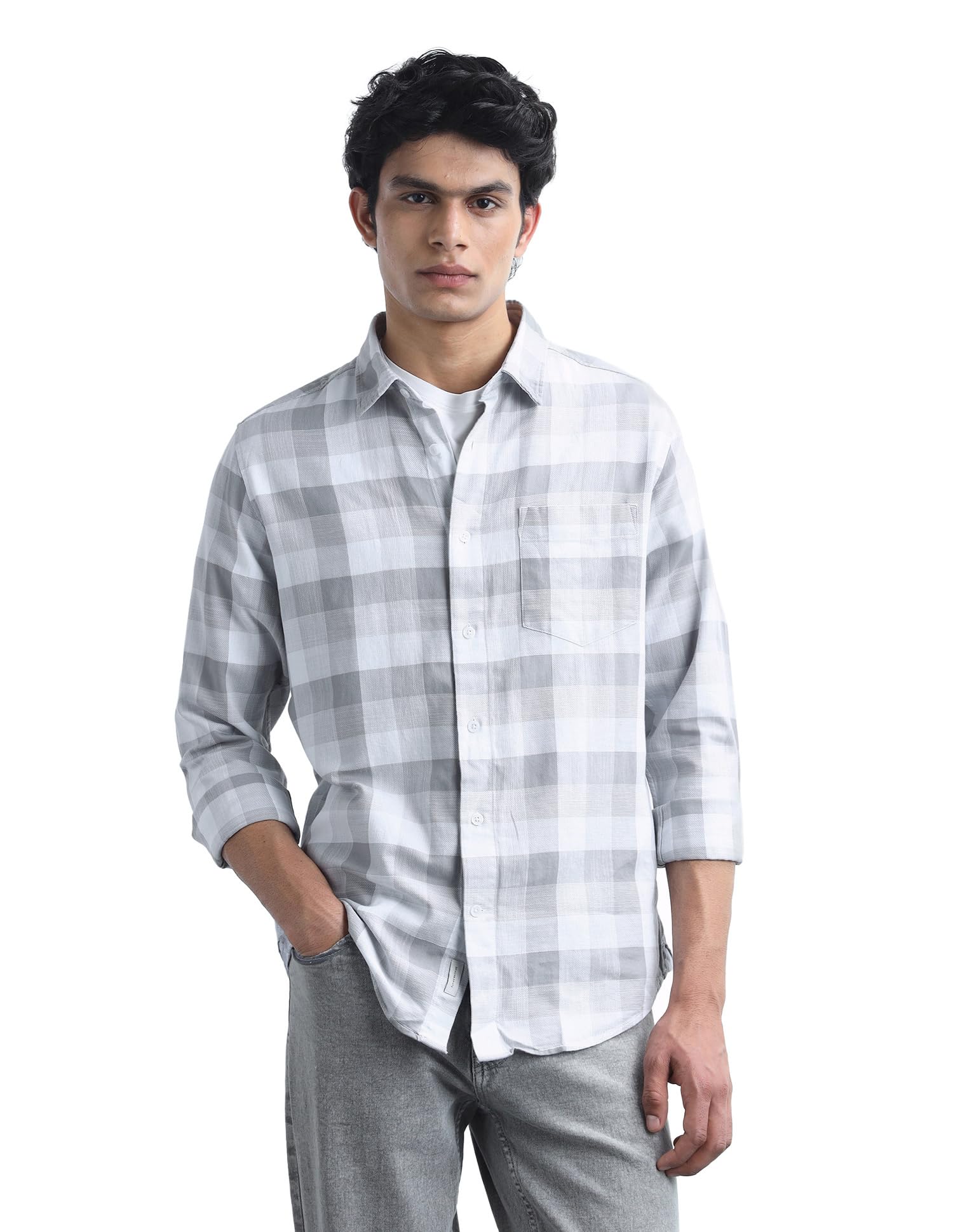 flying machine Men's Slim Fit Shirt | Checked | Long Sleeves | Shirt for Man-picture-39