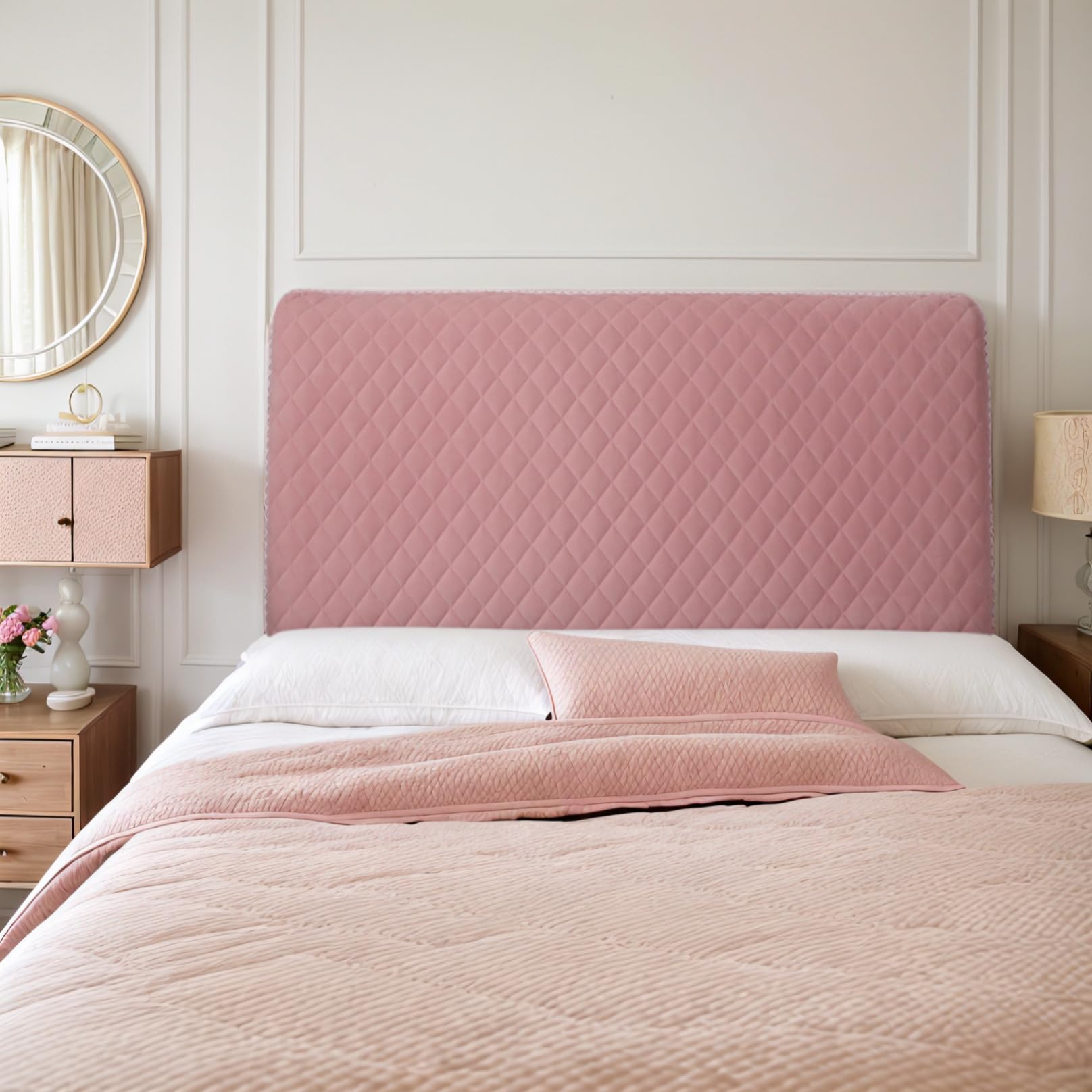 DOSYCOVUR Couvre-Tête De Lit Velours - 140cm, Extensible, Lavable, Anti-Poussière - Protection Déco