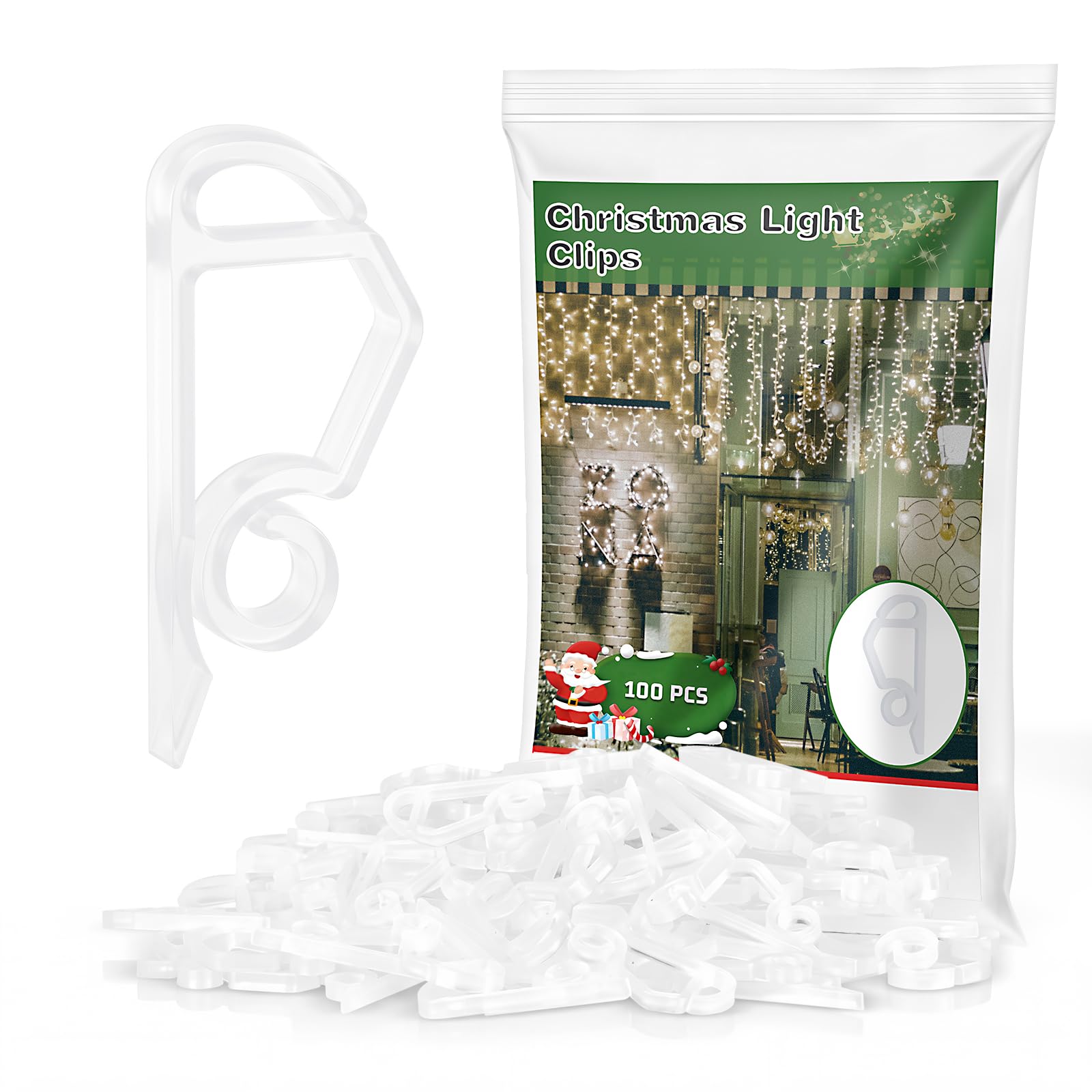 Photo 1 of MEILIDY Christmas Light Clips, Clear, 100 Pcs
