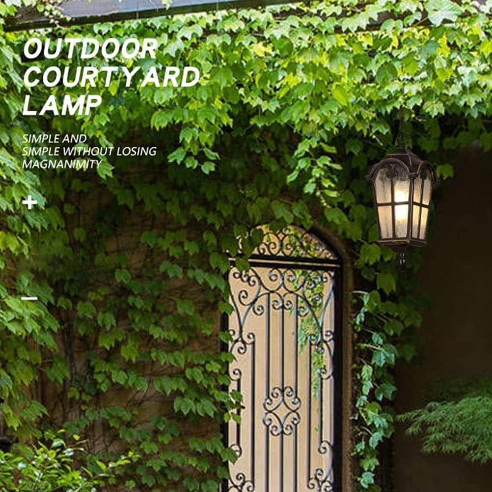 American Outdoor Waterproof Led Pendant Light Retro Aluminum Glass Lampshade Chandelier for Porch Patio Garden Farmhouse Patio Suspension Lamp