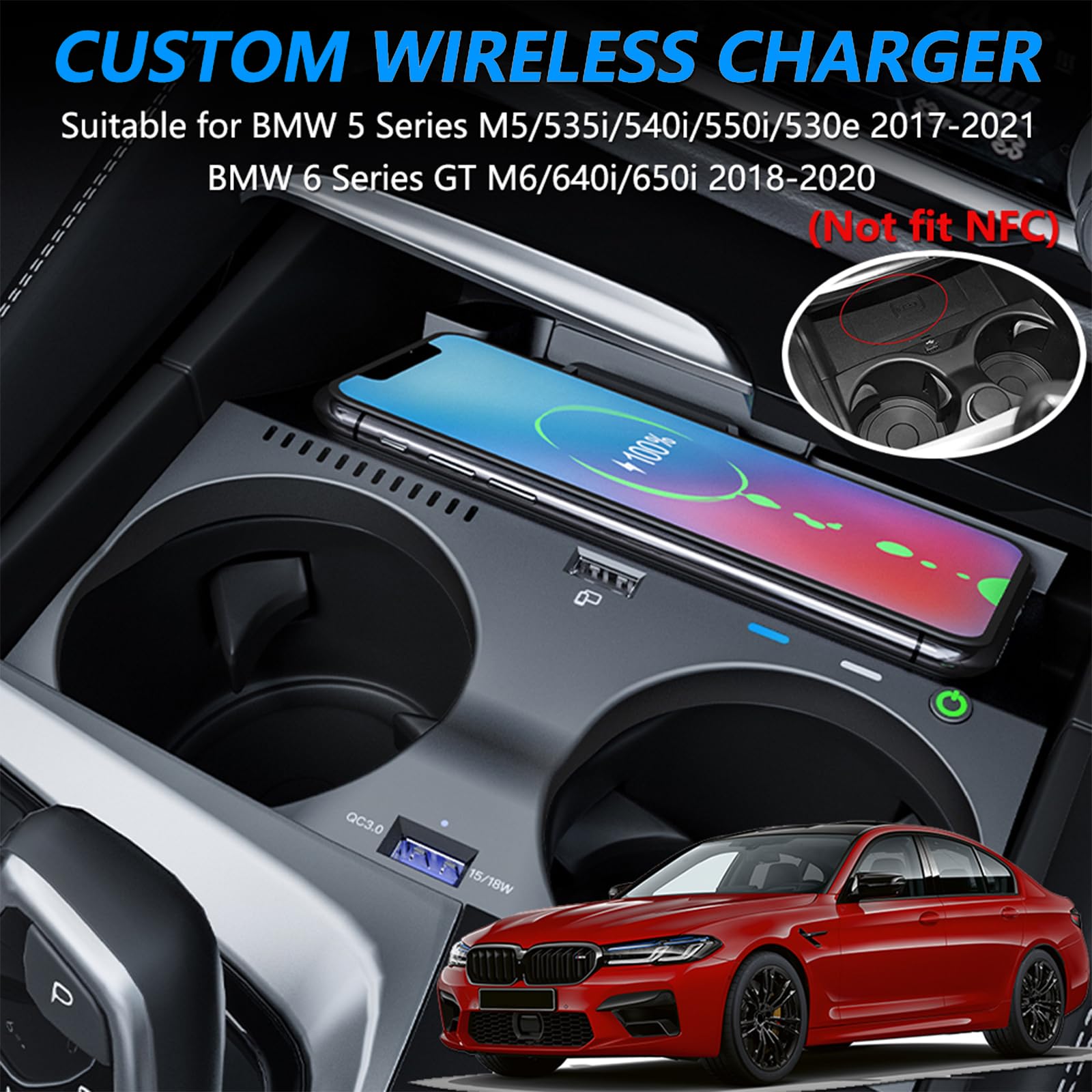 Amazon.co.jp: 車載 ワイヤレス充電器 BMW 5 Series M5 6GT G30 G31 