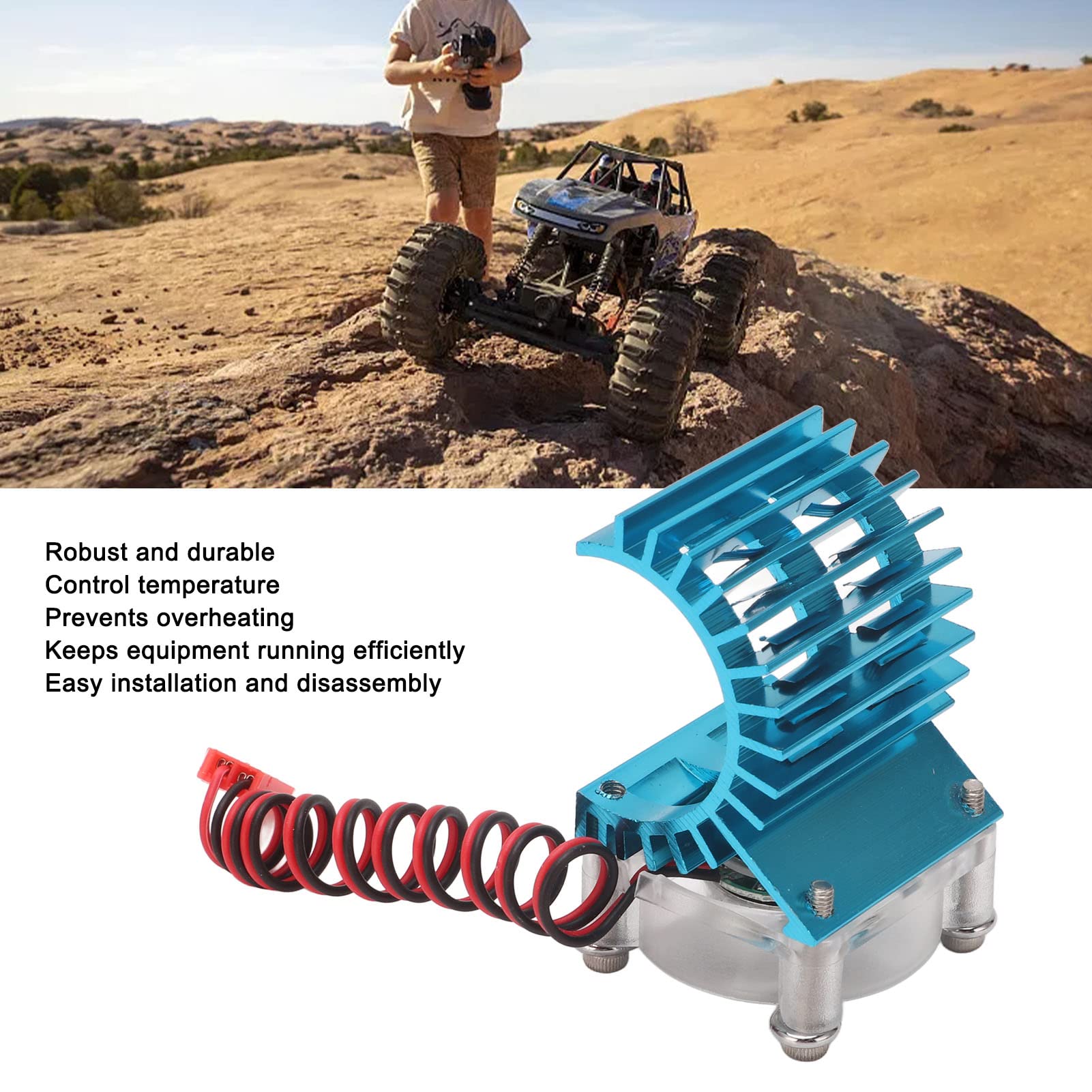 Brushless Motor Heatsink + Fan Cooling 550 540 Size RS540 Heat Sink Cover Electric Engine for RC Model Car Compatible with HSP 7014 (Color : Yellow)