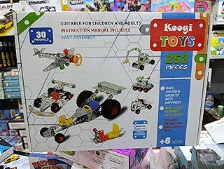 مجموعة البناء التعليمية من كوجي، 252 قطعة لعبة بناء معدنية، 30 نموذج مع أدوات، سهلة التجميع للاعمار من 6 سنوات فما فوق، تعلم العلوم والتكنولوجيا والهندسة والرياضيات