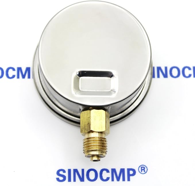 Manómetro Hidráulico SINOCMP 40Mpa/400bar/6000PSI Acero Inoxidable con Glicerina miniatura 5