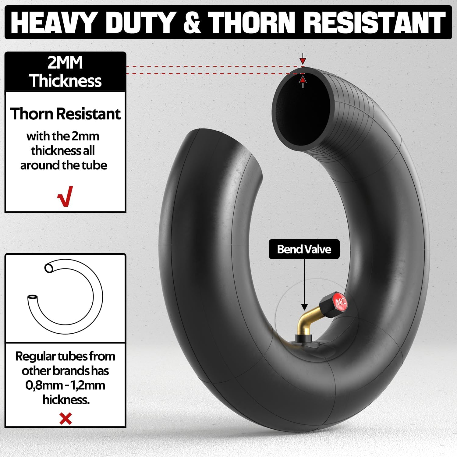 1PZ T25-XX2 2.80/2.50-4" Tire & Inner Tube with TR87 Bent Valve Stem for Utility Cart Dolly Hand Truck Wheelbarrows Trolly Lawn Mowers (2 Set)