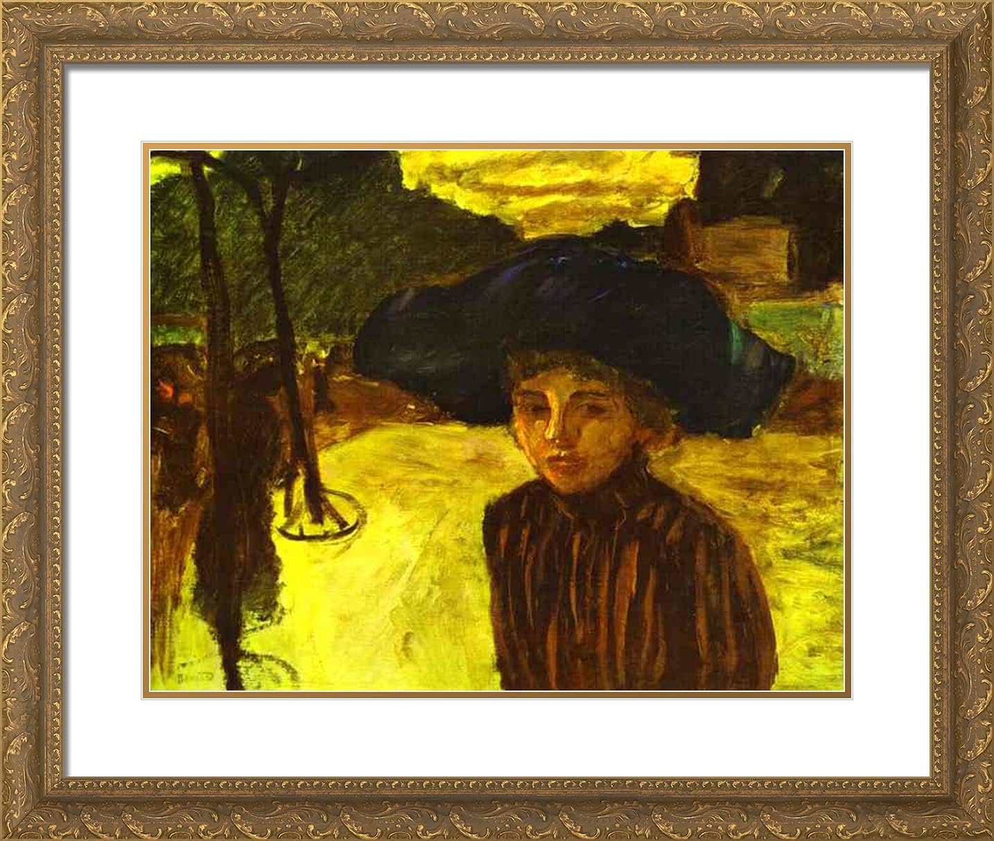 ArtDirect Bonnard, Pierre 24x20 Gold Ornate Framed Art Print with Double Matting Titled: Woman l