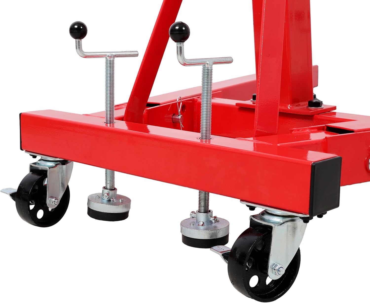 Engine Stand, 1000Lbs Folding Capacity Engine Motor Stand, with 360-Degree Rotating Head, Heavy-Duty Steel Engine Lift Stand with 6-Casters, for Vehicle Maintenance, Auto Repair, Red