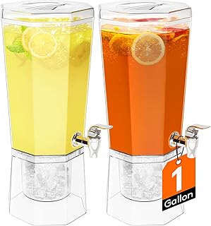 Lifewit 1 Gallon Drink Dispensers for Parties 2 Pcs (in 1 Package), 4L P...