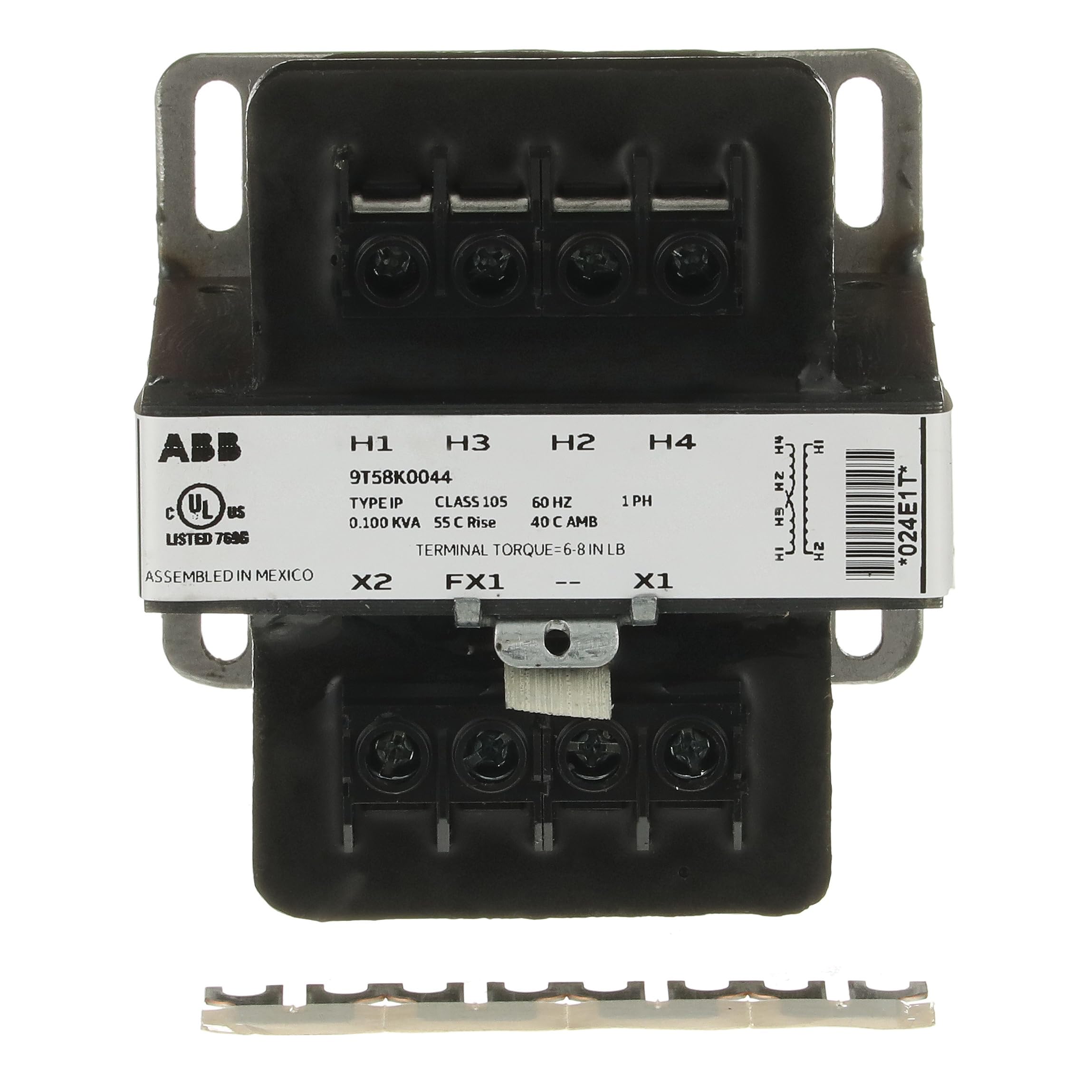 ABB 9T58K0044 Trasformatore a secco a bassa tensione • 1C, 0,1 kVA, 240x480-120, 55C, C&C, TB, IP • Trasformatore di isolamento monofase • Trasformatori Step Down • Piccolo trasformatore di potenza