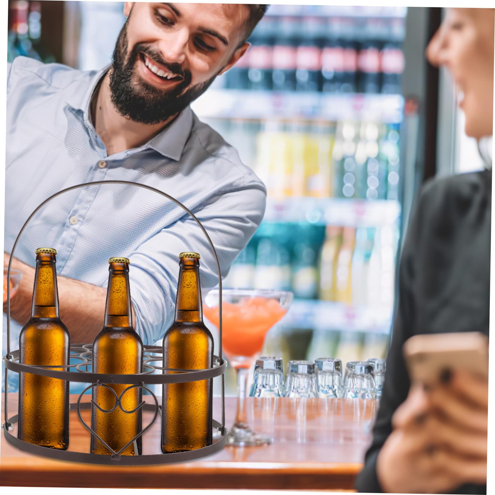 Tragbarer Bierflaschenhalter Edelstahl Bruchfest Für Bars Und Partys Sechsstöckiger Bierkorb Mit Glatten Kanten