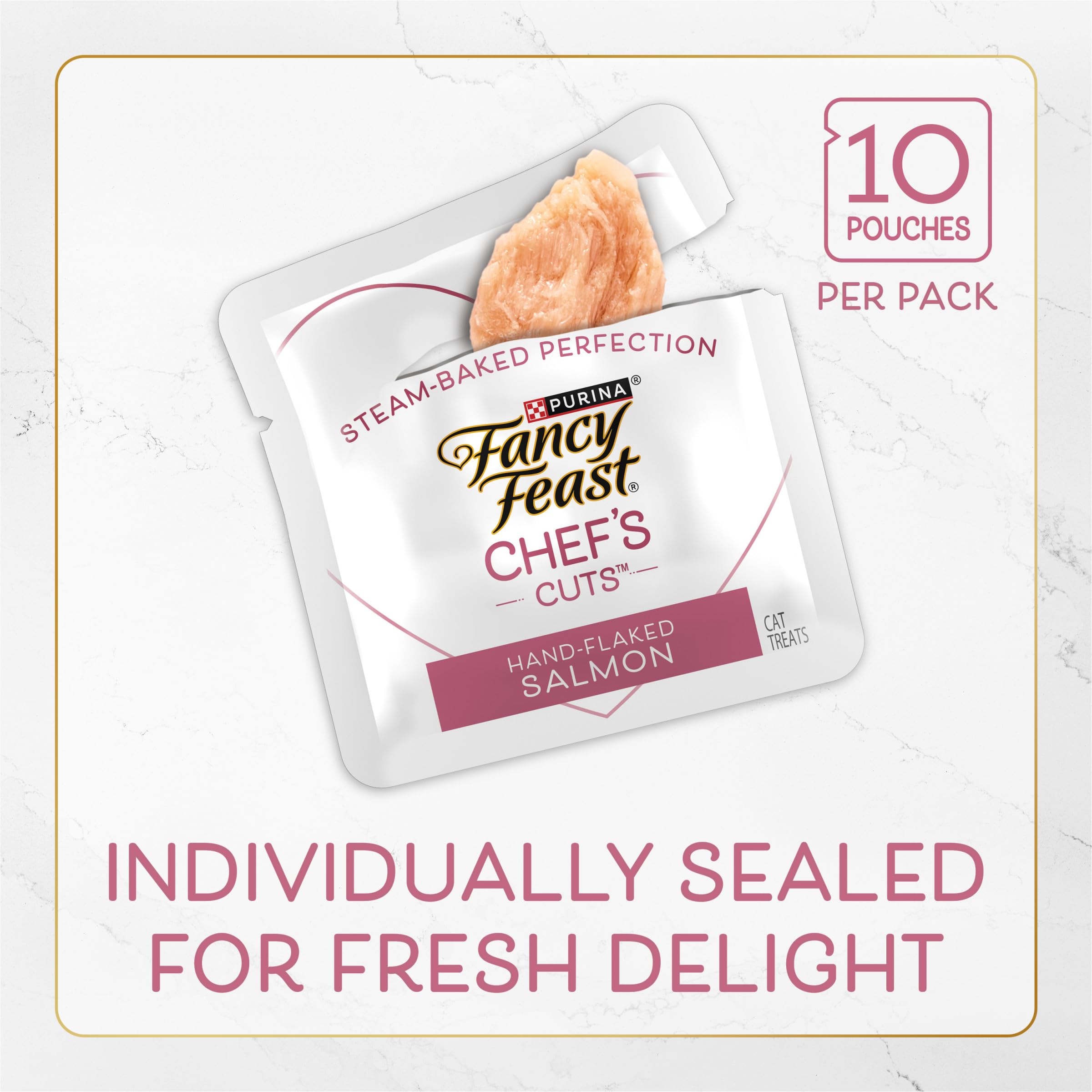 Purina Fancy Feast Purely Natural Hand-Flaked Salmon Cat Treat- 1.06 pouch (5 count)