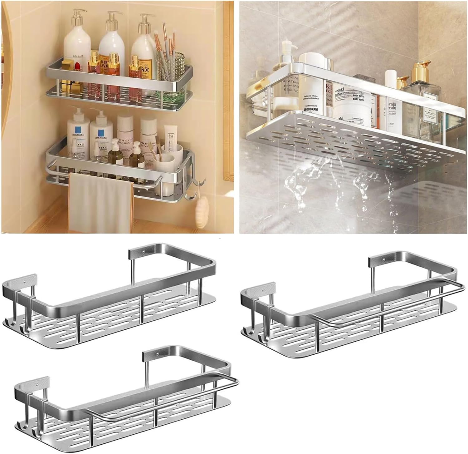 Amazon.com: Shower Caddy, 3pcs Large Capacity Shower Organizer ...