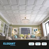 Vista 3 de Art3d Azulejos de techo de PVC, hoja de plástico de 2 x 2 pies en blanco (paquete de 24)