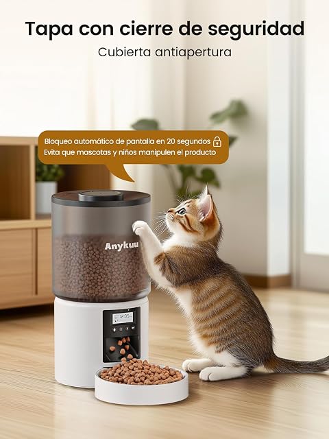 Foto 6 de 8 de Anykuu Comedero Automático para Gatos 4L, 1-6 Comidas al Día
