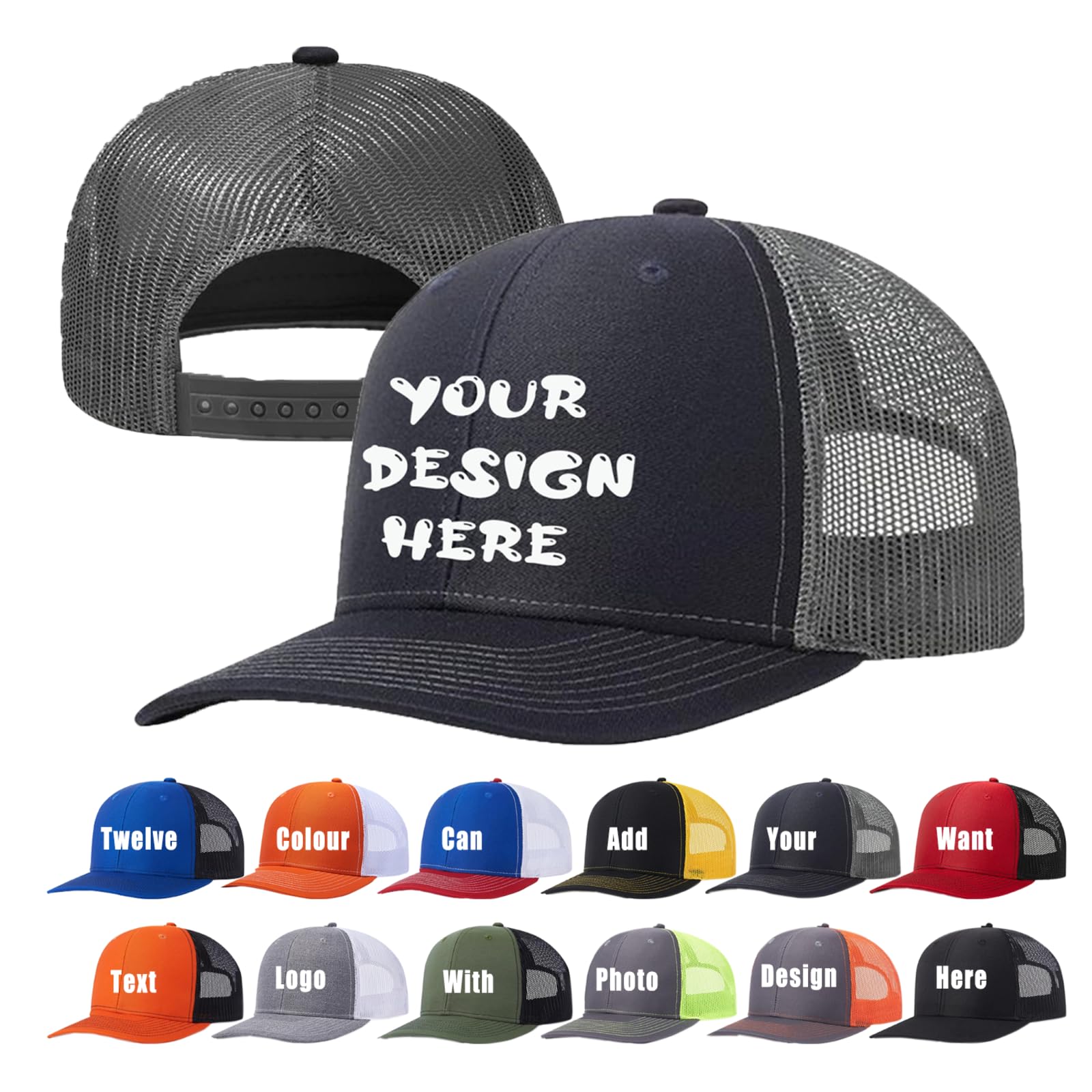 Custom Baseball Cap Bulk Custom Hat for Man Woman Design Your Custom Trucker Hats Add Text Logo Photo Personalized Cap