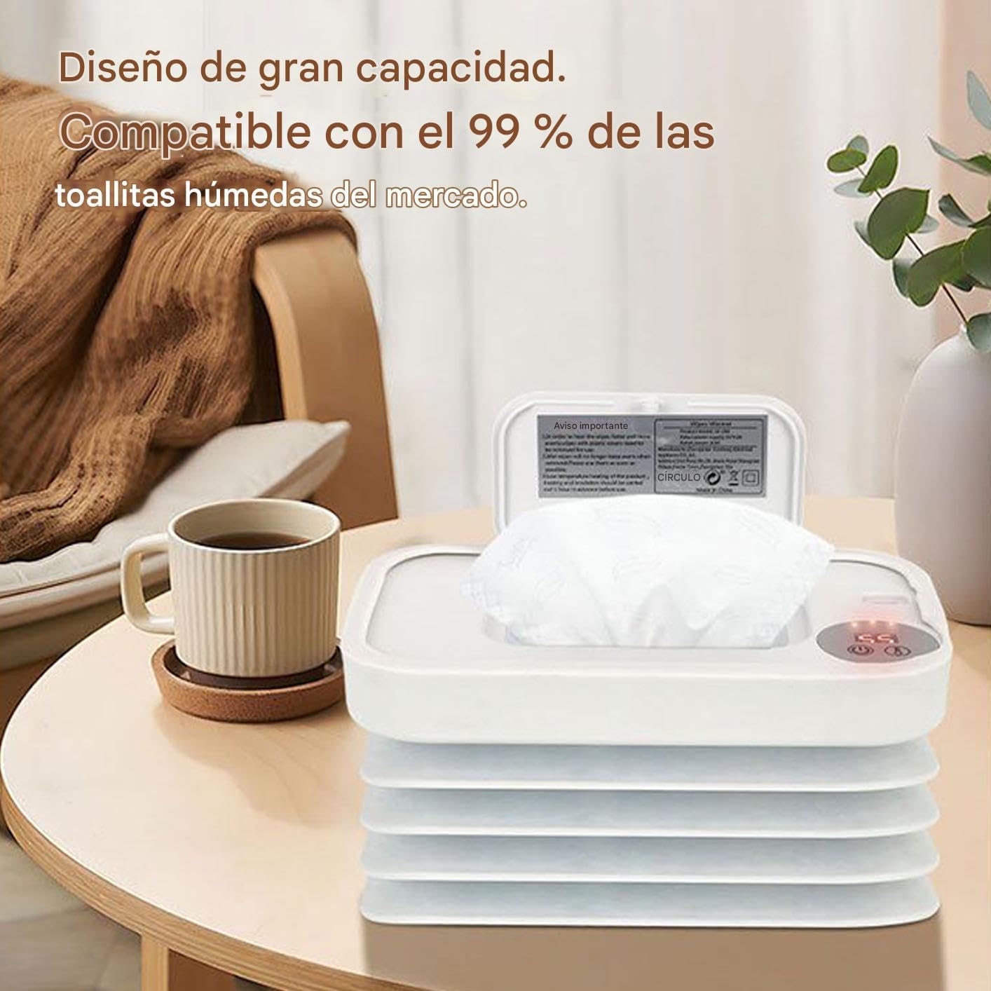 Calentador de Toallitas Húmedas para Bebé,Dispensador Portátil Para Viajes Con Calentador De Toallitas Sin Cables - Suministros Para Bebé Con 3 Modos Para Viajes Por Carretera De