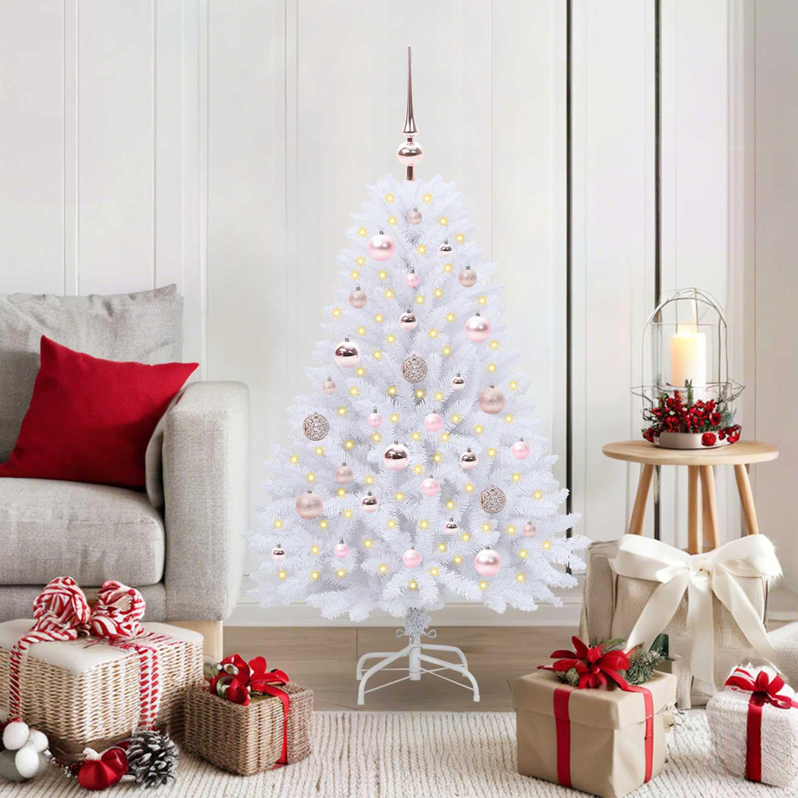 Sapin de Noël artificiel blanc pour illuminer vos fêtes de fin d'année