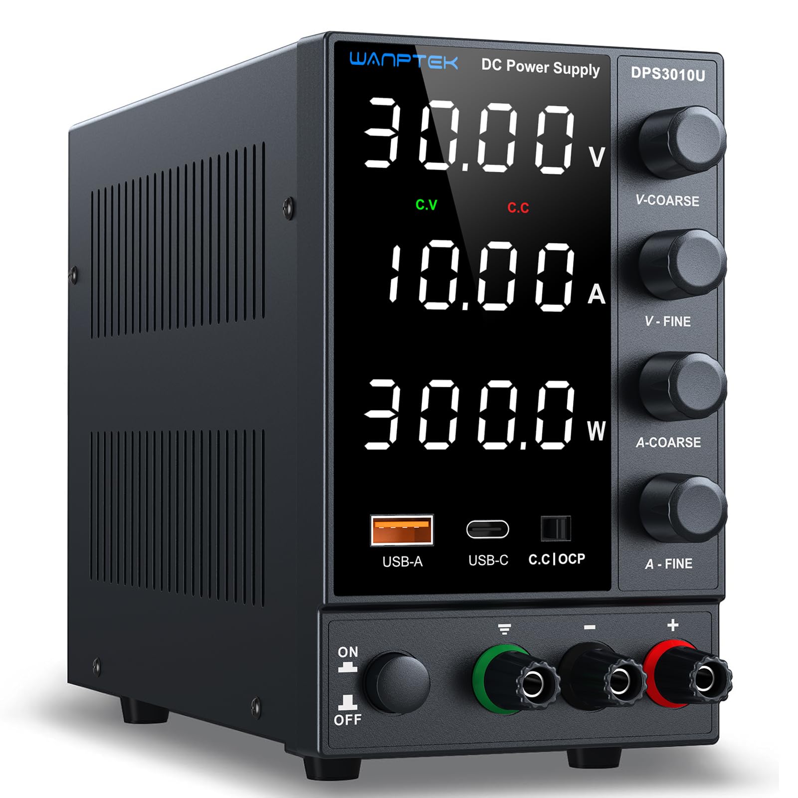 DC Power Supply Variable 0-30V 0-10A, Adjustable Switching Regulated Bench Power Supply w…