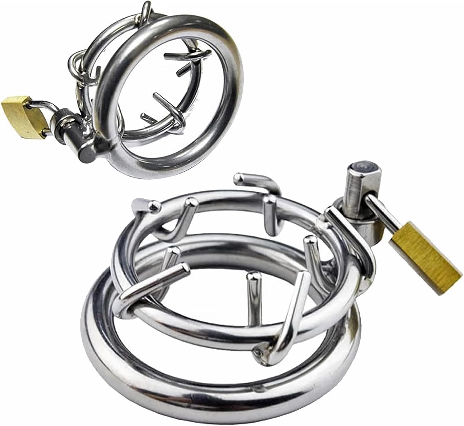 Amazon.com: SeLgurFos Male Cock Cage Chastity Device with Spiked Steel 