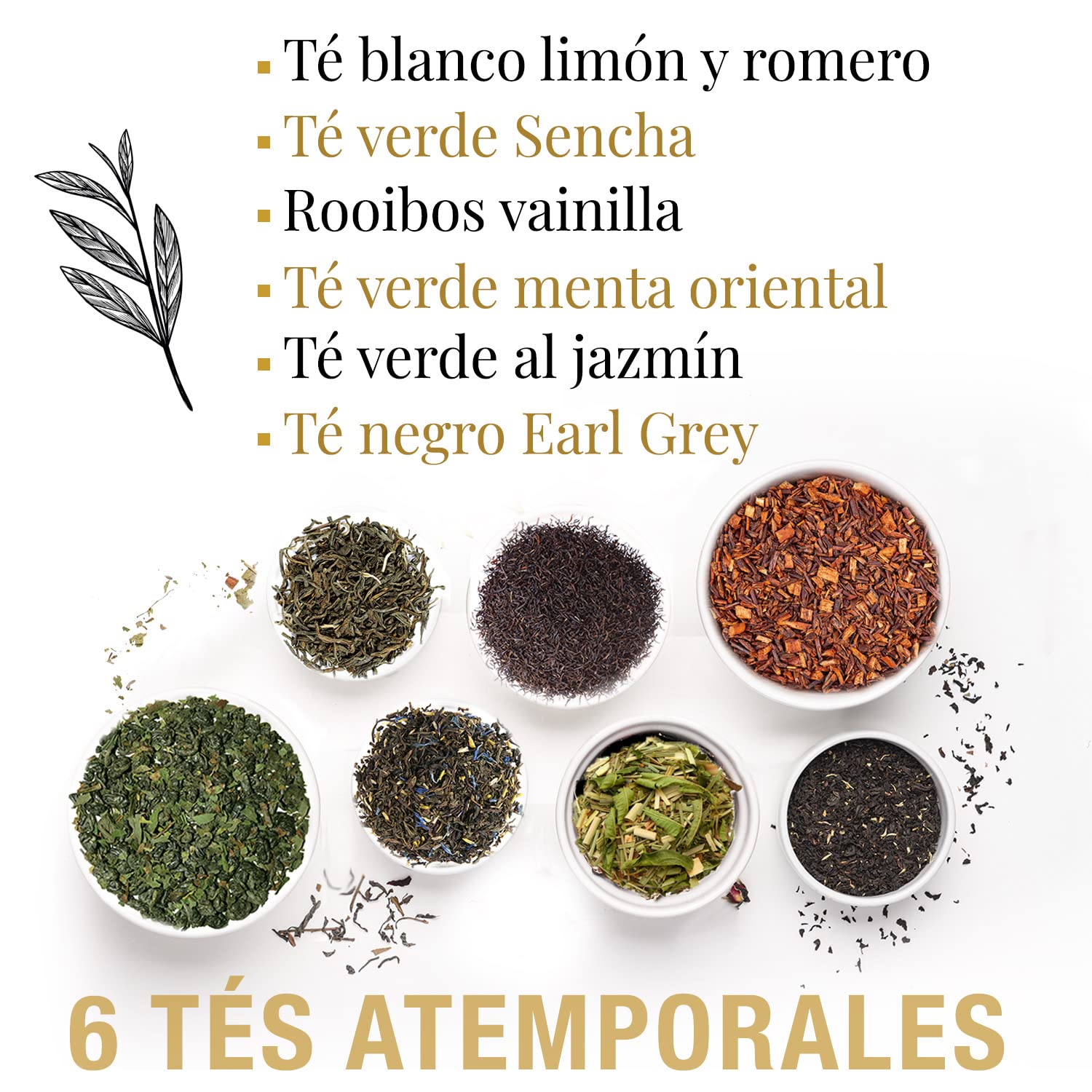 ORIGEENS TE ORGANICO Caja té Orgánico Surtido premium 6 sabores Caja Regalo 48 bolsitas piramidales