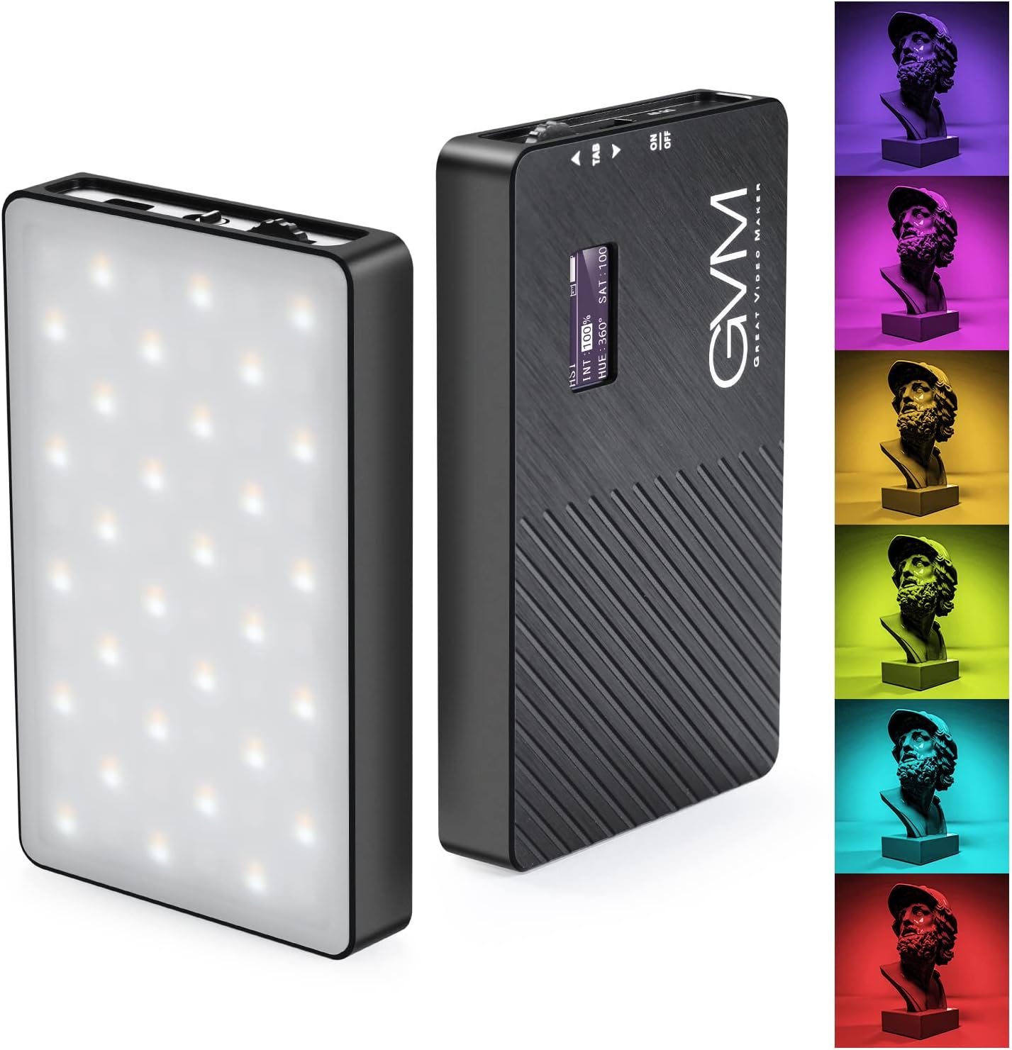 GVM RGB LED Camera Light Full Color Output Video Lights, Dimmable 2700K ...