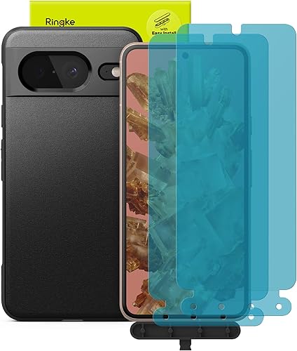 Ringke Onyx - Funda compatible con Google Pixel 8 negra + cristal compatible con Google Pixel 8