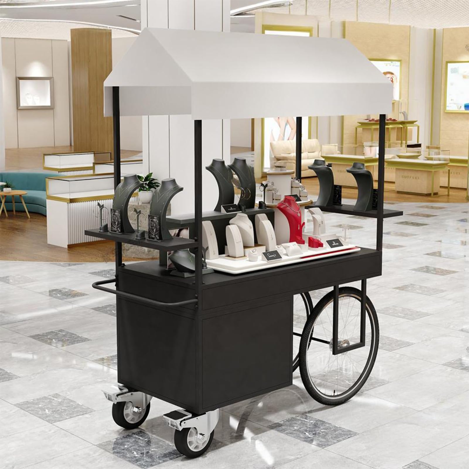 Banco di mostra portatile della stalla del mercato, carretto del fornitore del metallo per gli eventi all'aperto e le vendite dello street food