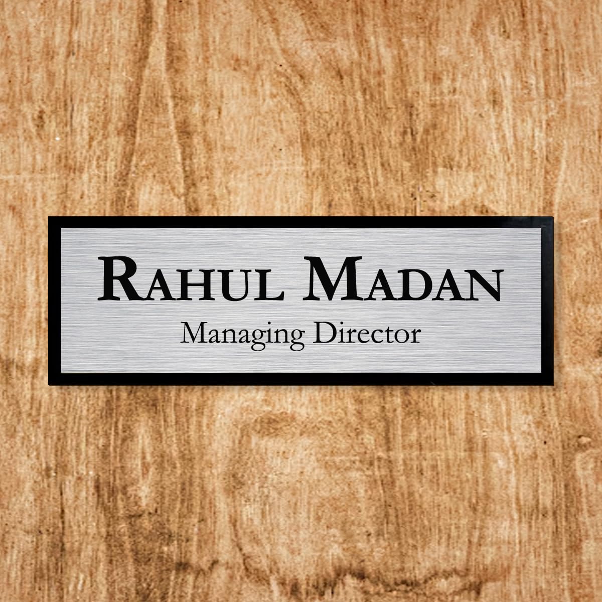Personalized Acrylic Name Plate Signage For House,Black & Silver Engraving Custom Self-Adhesive Name Board (12 X 4 Inches,Brushed Gold) — Amazon image 16